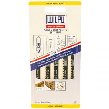 Wilpu HGS 14 - Set panze fierastrau pendular tija cu un prag de prindere (T) 100 mm lemn taiere dreapta grosiera 5 bucati