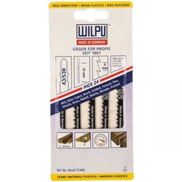 Wilpu HGS 24 - Set panze fierastrau pendular tija cu un prag de prindere (T) 100 mm lemn taiere curba grosiera 5 bucati