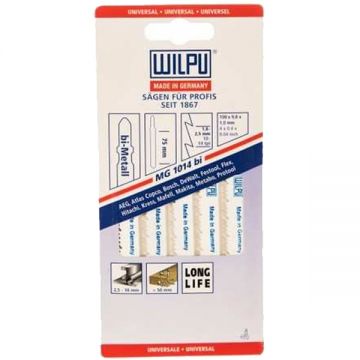 Wilpu MG 1014 BI - Set panze fierastrau pendular tija cu un prag de prindere (T) 100 mm metal taiere dreapta grosiera 5 bucati