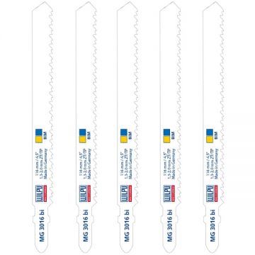 Wilpu MG 3016 BI - Set panze fierastrau pendular tija cu un prag de prindere (T) 116 mm lemn cu cuie taiere dreapta grosiera 5 bucati