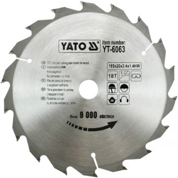 Yato YT-6063 - Panza fierastrau circular lemn 185x20x2.4 mm 18 dinti