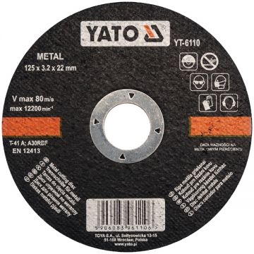 Yato YT-6110 - Disc taiere metal 125x22x3.2 mm 1 buc