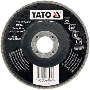 Yato YT-83273 - Disc lamelar profil drept 125x22.4 mm granulatie 60