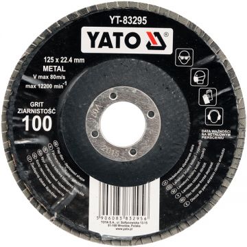 Yato YT-83295 - Disc lamelar profil convex 125x22.4 mm granulatie 100