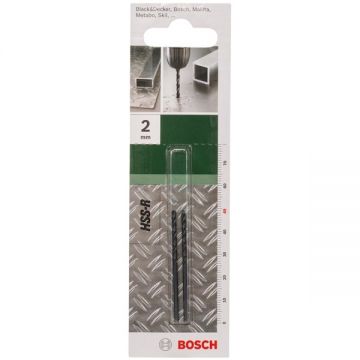 Bosch 2609255002 - Set burghie metal HSS-R 2 mm tija cilindrica 2 bucati