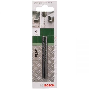 Bosch 2609255007 - Set burghie metal HSS-R 4 mm tija cilindrica 2 bucati