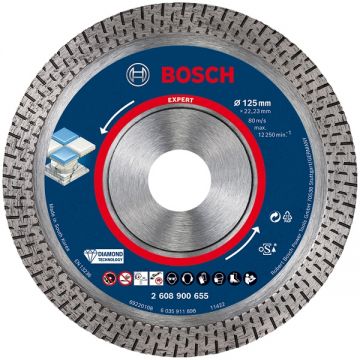 Bosch EXPERT HardCeramic - Disc diamantat de taiere continuu 125x22.2x1.4 mm taiere uscata