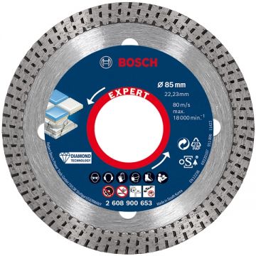 Bosch EXPERT HardCeramic - Disc diamantat de taiere continuu 85x22.2x1.4 mm taiere uscata