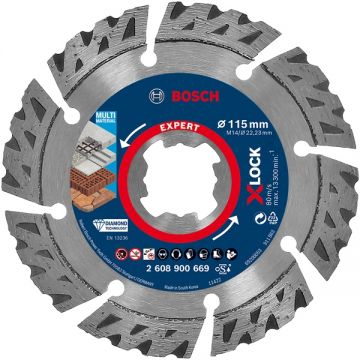 Bosch EXPERT MultiMaterial - Disc diamantat de taiere segmentat 115x22.2x2.2 mm taiere uscata