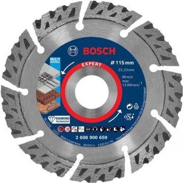 Bosch EXPERT MultiMaterial - Disc diamantat de taiere segmentat 115x22.2x2.2 mm taiere uscata