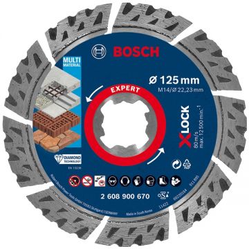 Bosch EXPERT MultiMaterial - Disc diamantat de taiere segmentat 125x22.2x2.2 mm taiere uscata