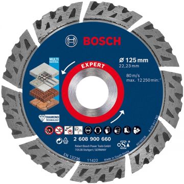 Bosch EXPERT MultiMaterial - Disc diamantat de taiere segmentat 125x22.2x2.2 mm taiere uscata