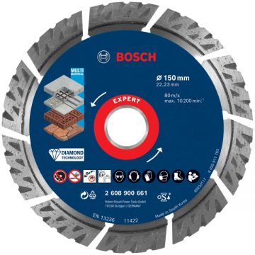 Bosch EXPERT MultiMaterial - Disc diamantat de taiere segmentat 150x22.2x2.4 mm taiere uscata