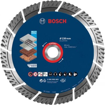 Bosch EXPERT MultiMaterial - Disc diamantat de taiere segmentat 230x22.2x2.4 mm taiere uscata