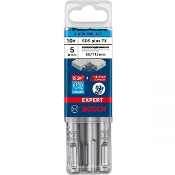 Bosch EXPERT SDS plus-7X - Set burghie SDS-Plus 5 mm 10 bucati beton armat