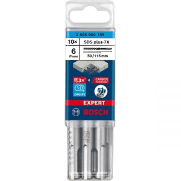 Bosch EXPERT SDS plus-7X - Set burghie SDS-Plus 6 mm 10 bucati beton armat