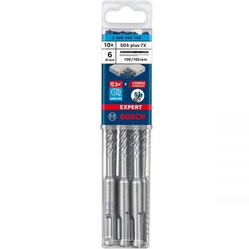 Bosch EXPERT SDS plus-7X - Set burghie SDS-Plus 6 mm 10 bucati beton armat