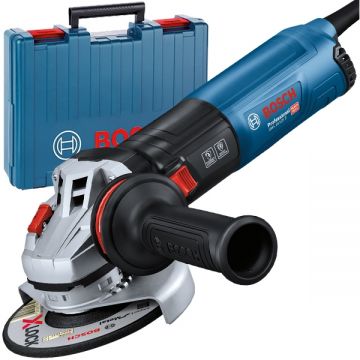 Bosch GWS 14-125 S - Polizor unghiular cu fir 1400 W 125 mm turatie reglabila maner antivibratii pornire lina valiza plastic