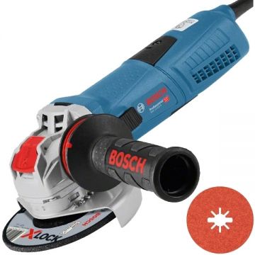 Bosch GWX 19-125 S X-LOCK - Polizor unghiular cu fir 1900 W 125 mm turatie constanta protectie suprasarcina turatie reglabila maner antivibratii pornire lina accesorii