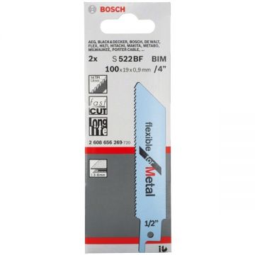 Bosch S 522 BF - Set panze fierastrau sabie HCS 100 mm 14 dinti/inch dantura standard 2 bucati