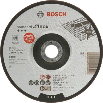 Bosch Standard for Inox - Disc taiere inox 180x22.2x1.6 mm 1 buc