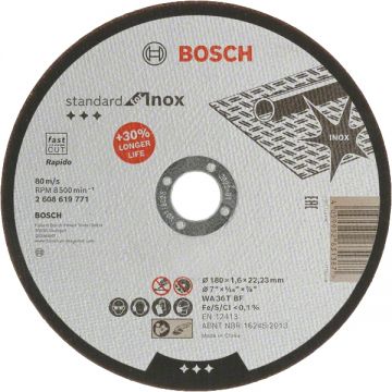 Bosch Standard for Inox - Disc taiere inox 180x22.2x1.6 mm 1 buc