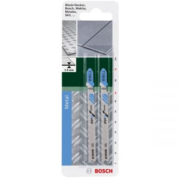 Bosch T 118 A - Set panze fierastrau pendular tija cu un prag de prindere (T) 91 mm aluminiu taiere dreapta fina 2 bucati