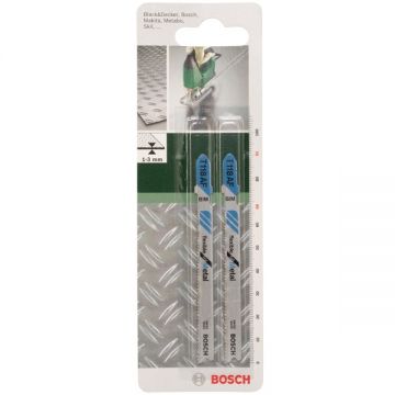 Bosch T 118 AF - Set panze fierastrau pendular tija cu un prag de prindere (T) 91 mm aluminiu taiere dreapta fina 2 bucati