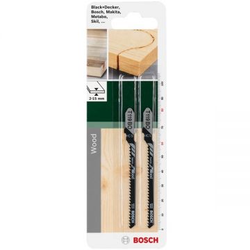 Bosch T 119 BO - Set panze fierastrau pendular tija cu un prag de prindere (T) 82 mm lemn taiere curba fina 2 bucati