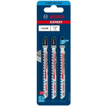 Bosch T 141 HM EXPERT - Set panze fierastrau pendular tija cu un prag de prindere (T) 100 mm placi gips-carton taiere dreapta grosiera 3 bucati