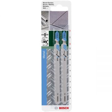 Bosch T 318 A - Set panze fierastrau pendular tija cu un prag de prindere (T) 132 mm aluminiu taiere dreapta fina 2 bucati