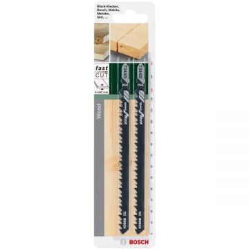 Bosch T 344 D - Set panze fierastrau pendular tija cu un prag de prindere (T) 152 mm lemn taiere dreapta grosiera 2 bucati