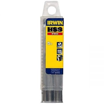 Irwin 10502320 - Set burghie metal HSS 8.9 mm tija cilindrica 5 bucati