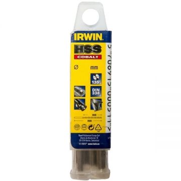 Irwin 10502514 - Set burghie metal HSS-CO 2.5 mm tija cilindrica 10 bucati