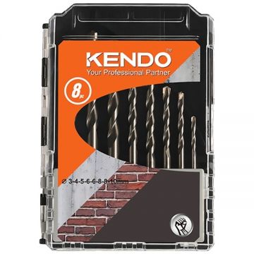 Kendo 11603633 - Set 8 burghie de zidarie 3-10 mm tija hexagonala zidarie beton