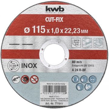 Kwb 49711911 - Disc taiere inox 115x22.2x1 mm 1 buc