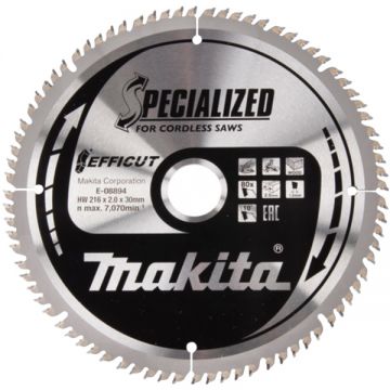 Makita E-08894 - Panza fierastrau circular lemn 216x30x2 mm 80 dinti