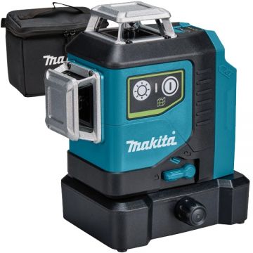 Makita SK700GD - Nivela laser cu linii 35 m +/-0.2 mm/m 8 linii laser fascicul verde proiectie 360 grade receptor suport perete geanta textila