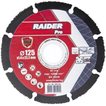 Raider 160154 - Disc taiere multimaterial 125x22.2x1.4 mm 1 buc