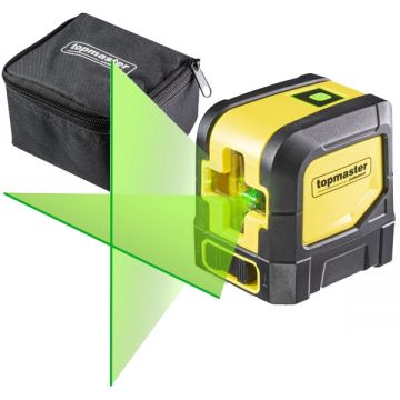 Topmaster #1058;#1052;P-1H1V - Nivela laser cu linii 15 m +/- 3 mm/m 2 linii laser fascicul verde geanta textila