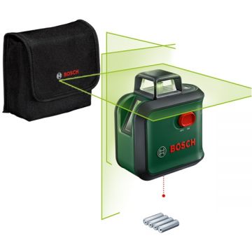 Bosch AdvancedLevel 360 - Nivela laser cu linii 24 m +/-0.4 mm/m 2 linii laser fascicul verde geanta textila