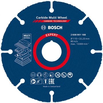 Bosch EXPERT Carbide Multi Wheel - Disc taiere multimaterial 115x22.2x- mm 1 buc