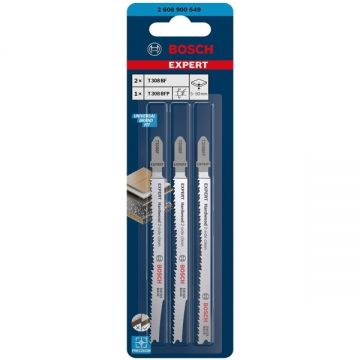 Bosch EXPERT T308BF/BFP - Set panze fierastrau pendular tija cu un prag de prindere (T) 117 mm lemn taiere dreapta fina 3 bucati