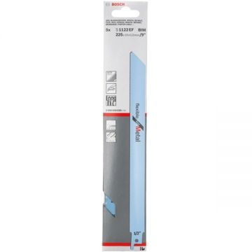 Bosch S 1122 EF - Set panze fierastrau sabie bimetal 225 mm 18 dinti/inch dantura standard 5 bucati