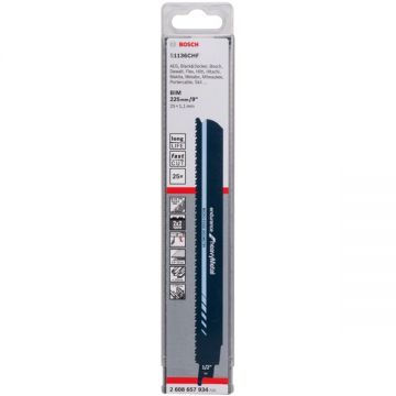 Bosch S 1136 CHF - Set panze fierastrau sabie bimetal 225 mm 8+10 dinti/inch dantura 2x2 Tooth Geometry Micro Edge 25 bucati