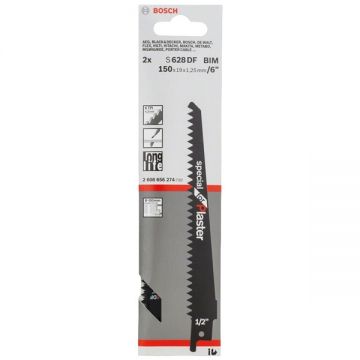 Bosch S 628 DF - Set panze fierastrau sabie bimetal 150 mm 6 dinti/inch dantura standard 2 bucati