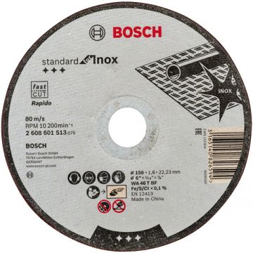 Bosch Standard for Inox - Disc taiere inox 150x22.2x1.6 mm 1 buc