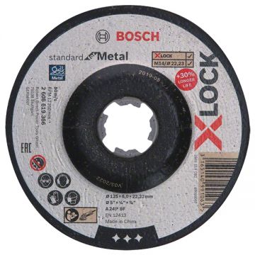 Bosch Standard for Metal - Disc polizare metal 125x22.2x6 mm