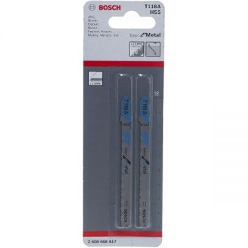 Bosch T 118 A - Set panze fierastrau pendular tija cu un prag de prindere (T) mm metal taiere dreapta fina 2 bucati