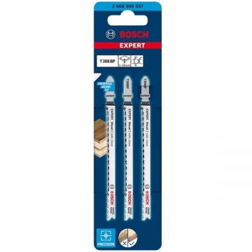 Bosch T 308 BP EXPERT - Set panze fierastrau pendular tija cu un prag de prindere (T) 117 mm lemn taiere dreapta fina 3 bucati